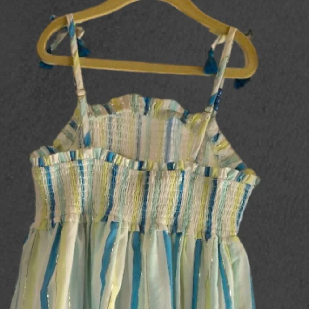 Girls HAUTE HIPPIE Striped Spaghetti Strap Boho Sundress sz 12
